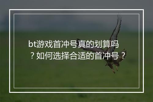 bt游戏首冲号真的划算吗？如何选择合适的首冲号？