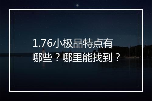 1.76小极品特点有哪些？哪里能找到？