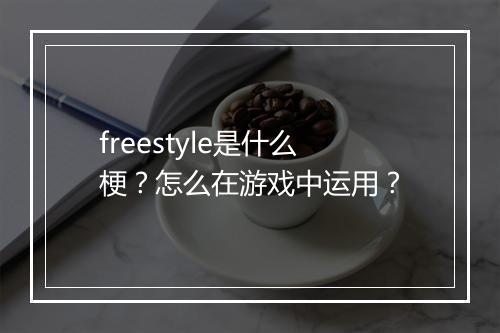 freestyle是什么梗？怎么在游戏中运用？