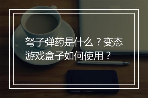 弩子弹药是什么？变态游戏盒子如何使用？