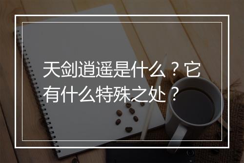 天剑逍遥是什么?它有什么特殊之处?