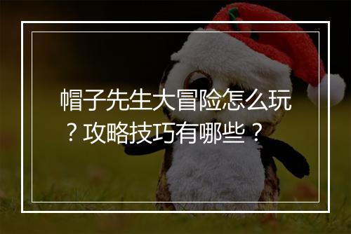 帽子先生大冒险怎么玩？攻略技巧有哪些？