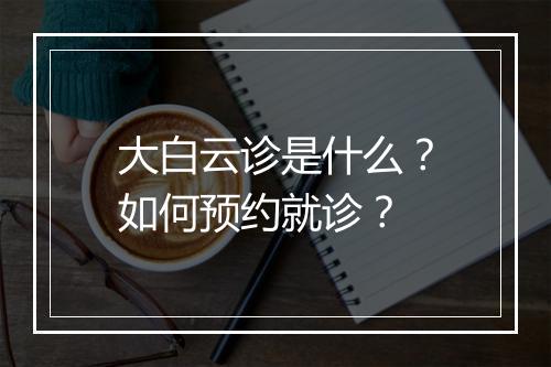 大白云诊是什么?如何预约就诊?