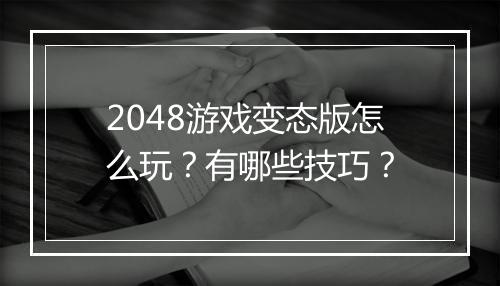 2048游戏变态版怎么玩？有哪些技巧？