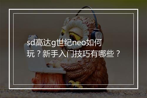 sd高达g世纪neo如何玩？新手入门技巧有哪些？