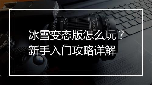 冰雪变态版怎么玩？新手入门攻略详解