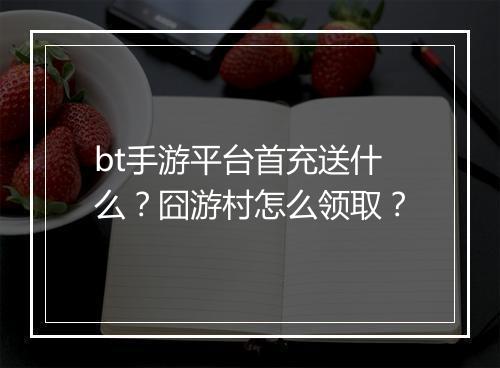 bt手游平台首充送什么？囧游村怎么领取？