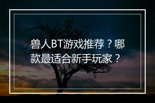 兽人BT游戏推荐？哪款最适合新手玩家？