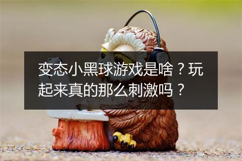 变态小黑球游戏是啥?玩起来真的那么刺激吗?