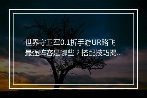 世界守卫军0.1折手游UR路飞最强阵容是哪些？搭配技巧揭秘！