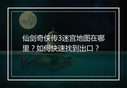 仙剑奇侠传3迷宫地图在哪里？如何快速找到出口？