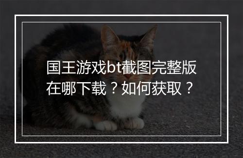 国王游戏bt截图完整版在哪下载?如何获取?