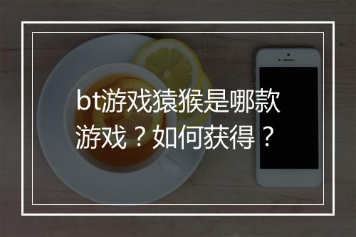 bt游戏猿猴是哪款游戏?如何获得?