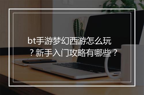 bt手游梦幻西游怎么玩?新手入门攻略有哪些?