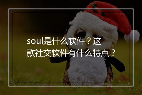 soul是什么软件？这款社交软件有什么特点？