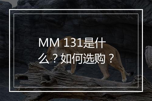 MM 131是什么？如何选购？