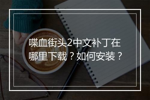喋血街头2中文补丁在哪里下载?如何安装?