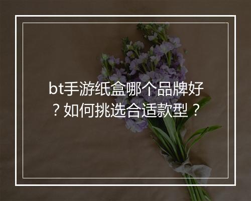 bt手游纸盒哪个品牌好？如何挑选合适款型？