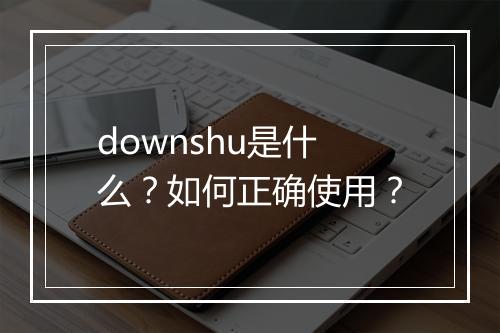 downshu是什么?如何正确使用?