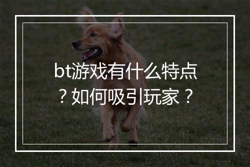 bt游戏有什么特点？如何吸引玩家？