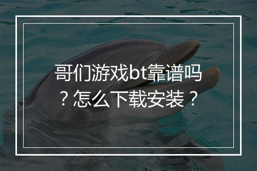 哥们游戏bt靠谱吗？怎么下载安装？
