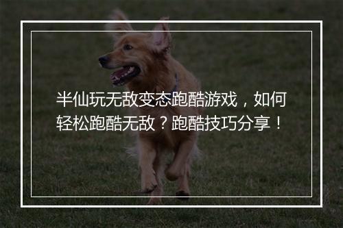 半仙玩无敌变态跑酷游戏,如何轻松跑酷无敌?跑酷技巧分享!