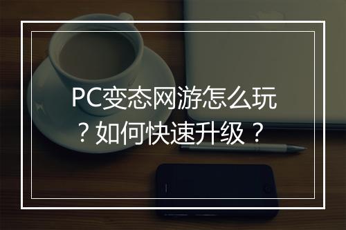 PC变态网游怎么玩？如何快速升级？