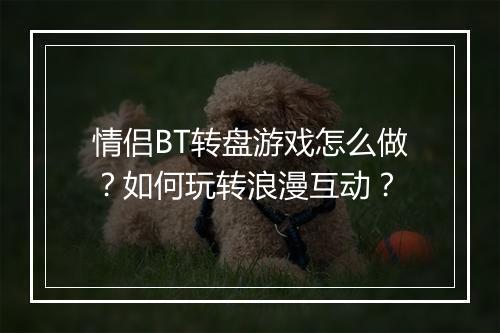 情侣BT转盘游戏怎么做？如何玩转浪漫互动？