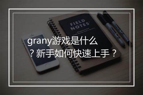 grany游戏是什么?新手如何快速上手?