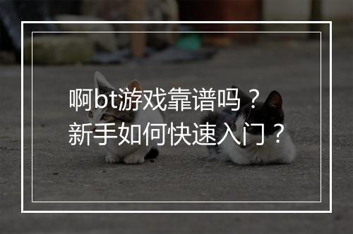 啊bt游戏靠谱吗？新手如何快速入门？