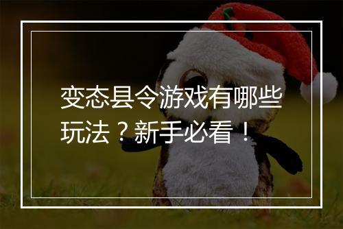 变态县令游戏有哪些玩法？新手必看！