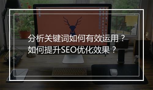分析关键词如何有效运用?如何提升SEO优化效果?