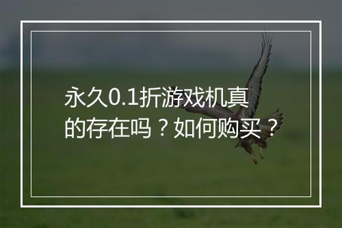 永久0.1折游戏机真的存在吗?如何购买?