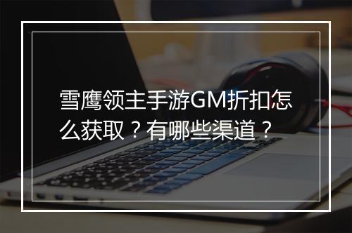 雪鹰领主手游GM折扣怎么获取?有哪些渠道?