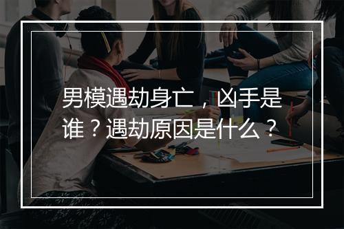 男模遇劫身亡,凶手是谁?遇劫原因是什么?
