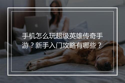 手机怎么玩超级英雄传奇手游？新手入门攻略有哪些？