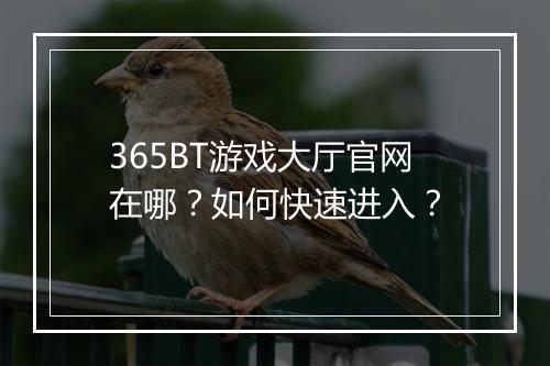 365BT游戏大厅官网在哪?如何快速进入?