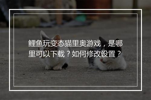 鲤鱼玩变态猫里奥游戏,是哪里可以下载?如何修改设置?