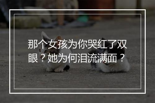 那个女孩为你哭红了双眼?她为何泪流满面?