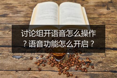 讨论组开语音怎么操作?语音功能怎么开启?
