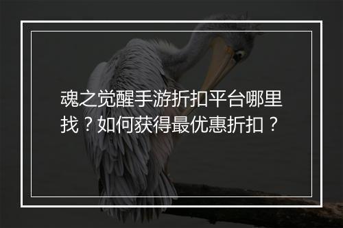 魂之觉醒手游折扣平台哪里找?如何获得最优惠折扣?