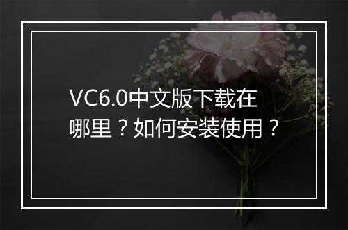 VC6.0中文版下载在哪里？如何安装使用？