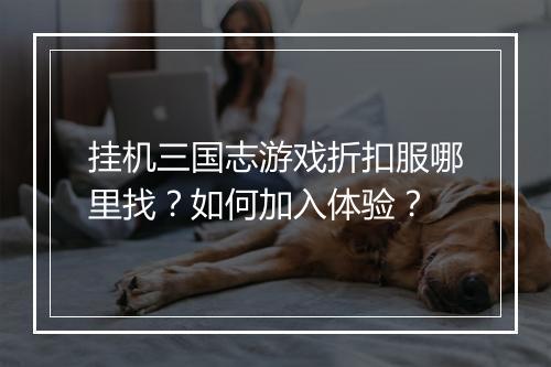 挂机三国志游戏折扣服哪里找?如何加入体验?