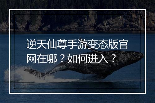 逆天仙尊手游变态版官网在哪？如何进入？