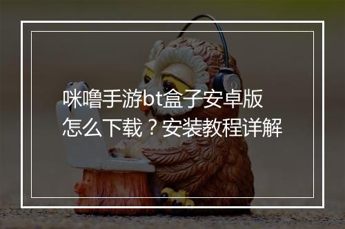 咪噜手游bt盒子安卓版怎么下载?安装教程详解