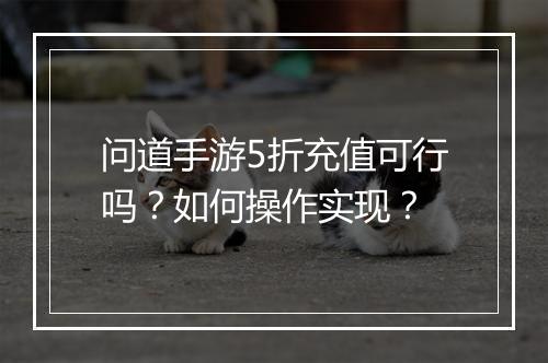 问道手游5折充值可行吗？如何操作实现？