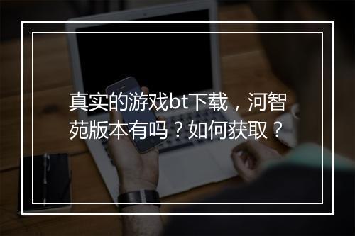 真实的游戏bt下载,河智苑版本有吗?如何获取?
