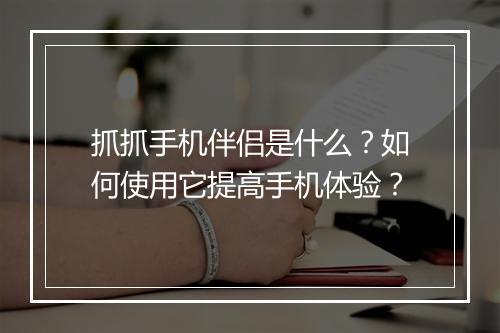 抓抓手机伴侣是什么?如何使用它提高手机体验?