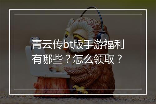 青云传bt版手游福利有哪些？怎么领取？