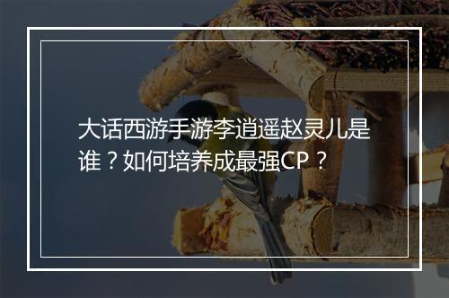 大话西游手游李逍遥赵灵儿是谁？如何培养成最强CP？